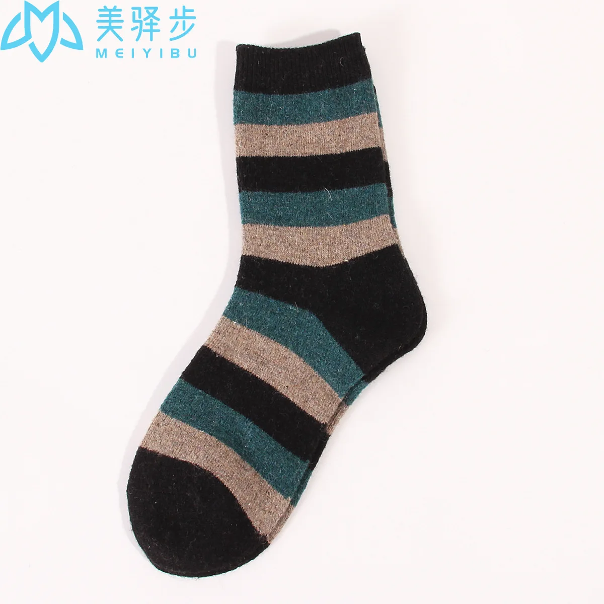 Thick Stripes Winter Warm Female Wool Socks 12 PAIRS PER SET