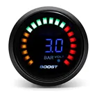 52 мм измеритель турбонаддува, 12 В постоянного тока, автомобильный гоночный измеритель с вольтом, лицевой стороной дыма, автомобильный турбонаддувной измерительный стержень, держатель, чашка