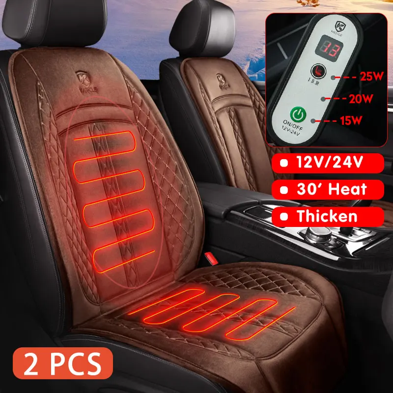 Car Seat Heater 12V/24V Heated Car Seat Cover 120CM Lengthen Car Heating Mat Universal Winter Electric Heated Seat Cushion
