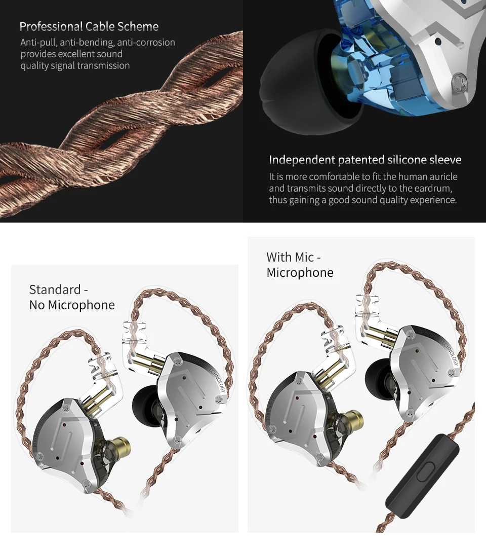 Плотным верхним ворсом KZ ZS10 Pro HDBluetooth вкладыши Наушники Гибридный 4BA+ 1DD HIFI Басс наушники металлические наушники спортивные Шум шумоподавлением гарнитура монитор