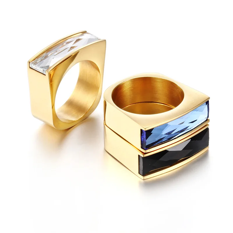 Женские вечерние кольца из стекла 8 мм для подарка на свадьбу с золотыми