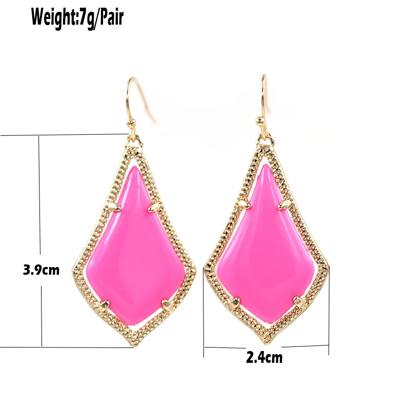 Удивительное Качество ярко-розовые полимерные гладкие висячие серьги в форме