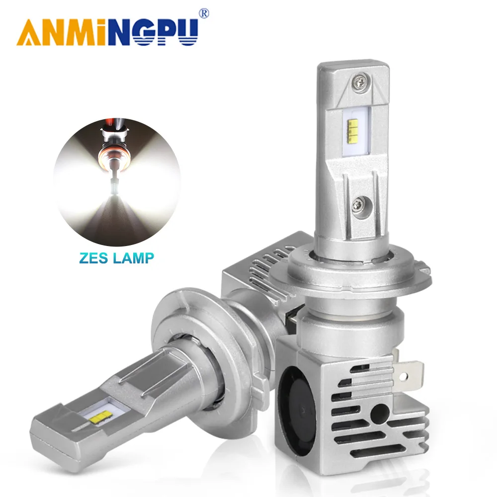 ANMINGPU H7 светодиодные лампы для фар H11 H8 H9 H4 Светодиодная лампа H1 9005/HB3 9006/HB4 Canbus ZES