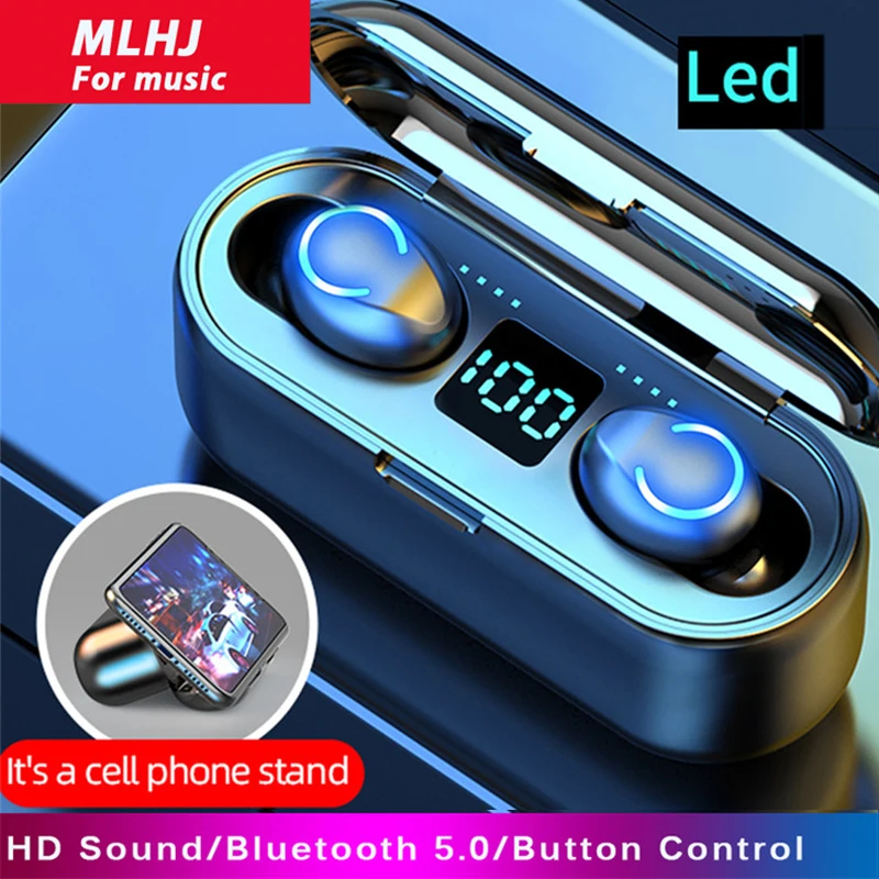 

Беспроводные наушники MLHJ Mini TWS Bluetooth 5,0, стереонаушники 9D Hi-Fi, Спортивная Водонепроницаемая беспроводная гарнитура с микрофоном