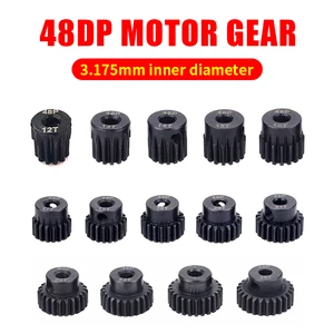 Мотор-Шестерня 48DP 3,175 мм, 12t 13t 14t 15t 16T 17t 18T 19T 20T 22T 24T 25T, черная стальная металлическая Шестерня для мотора автомобиля 110 ру