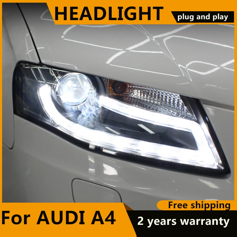 Авто светодиодные фары для Audi A4 2009 2012 DRL Противотуманные Фары биксенон