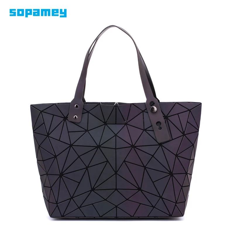 

Luxury Handbags Women Bags Designer Geometry Luminous Sequins Plain Folding Shoulder Bags Tote Famous Brands Lady Tote Hand Bag