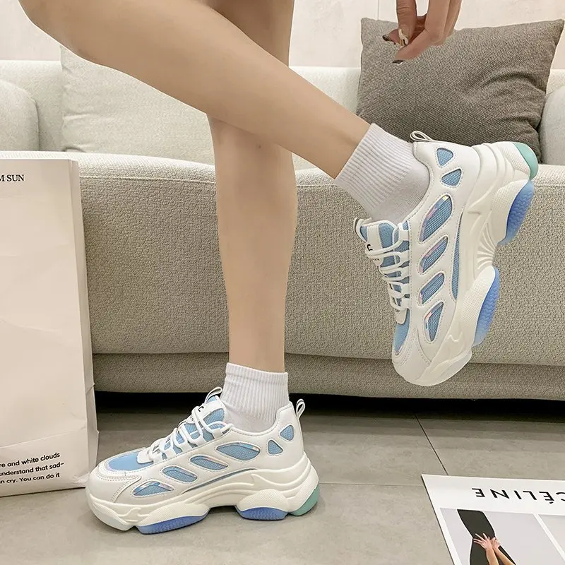 

2021 New Women Chunky Sneakers Reflective Platform Ladies Casual Running Shoes Thick Sole Female Sport Shoes Zapatillas Mujer