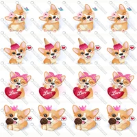 1 12 cartoon cute corgi dog printed custom design ribbons for diy crafts hair bow 3 lanyardsatin grosgrain ribbon ca227