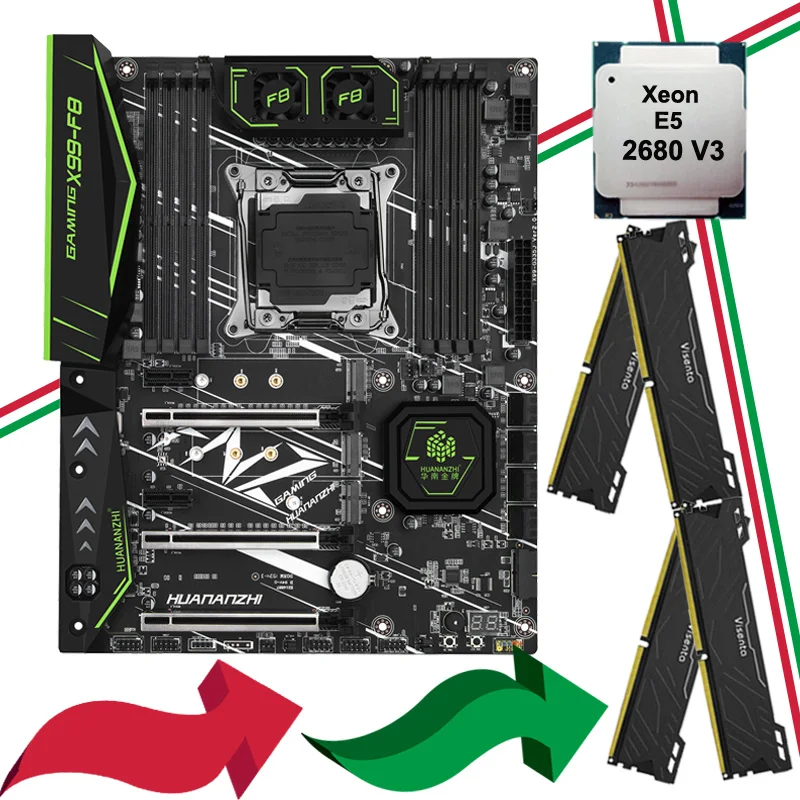 Новое поступление HUANANZHI X99 F8 материнская плата Комплект двойной M.2 NVMe слот SSD WI FI
