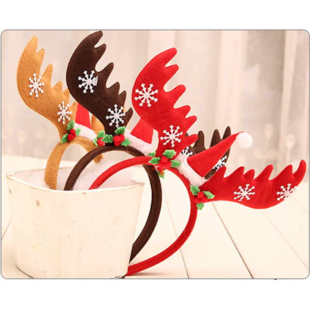 Новые рождественские обручи для волос бархатные рога шляп взрослых и детей
