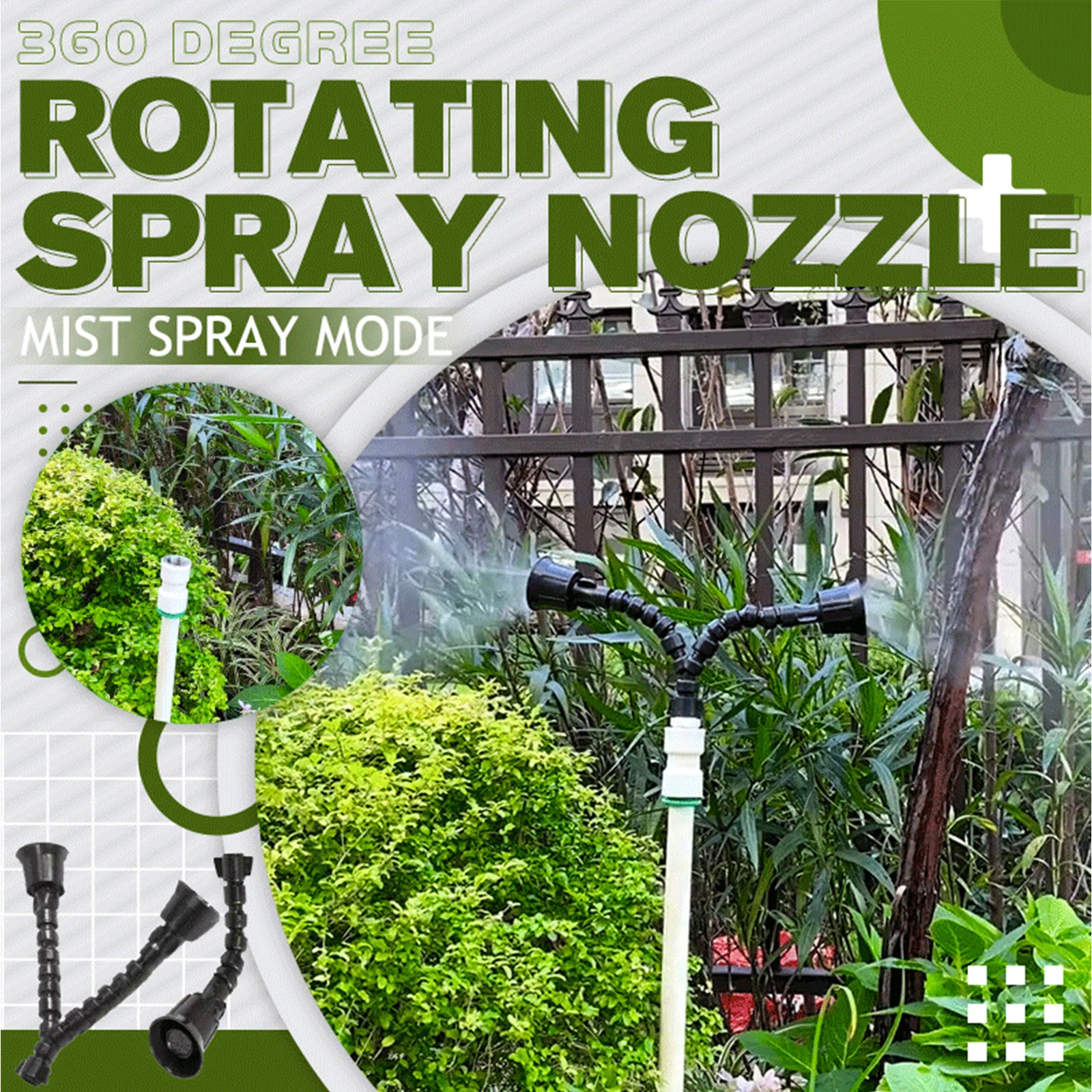 

Adjustable 360 Degree Rotating Spray Nozzle Gareden Watering Sprinkler Cooling System Reptile Humidity Mist Irrigation