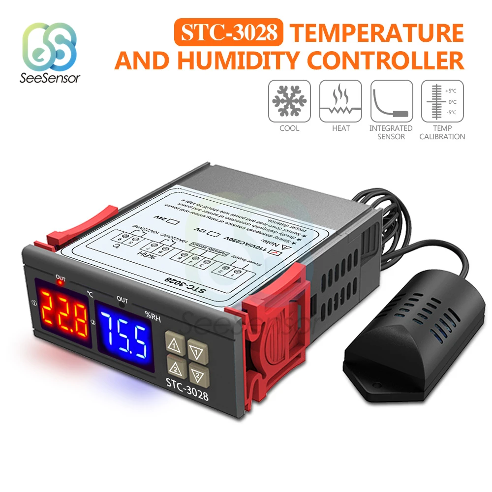 STC-3028 12V 24V 220V Двойной цифровой контроллер температуры и влажности | Инструменты