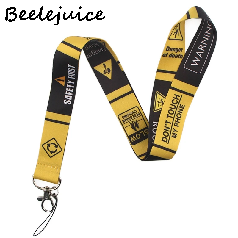 Предупреждающие знаки осторожности ремешки для шеи бейдж удостоверения
