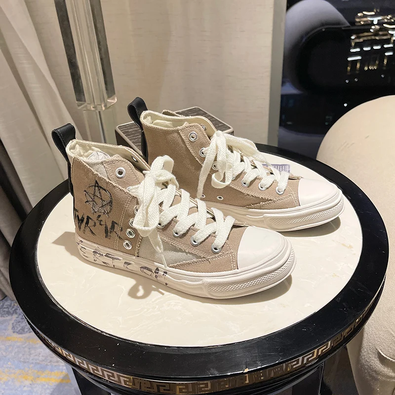 

Summer Autumn Breathable Canvas Shoes Men Trendy Graffiti Student Vulcanized Chaussure Rubber Non-Slip Casual Calceus Zapatillas