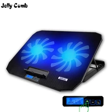 Jelly Comb Gaming Laptop Cooler Adjustable Speed 2 USB Ports and 2 Cooling Fan Laptop Cooling Pad Notebook Stand for 12-17 inch