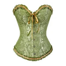 Sapubonv corsets and bustiers shapewear lingerie overbust corset plus size brocade women sexy corset vintage 6xl red black green