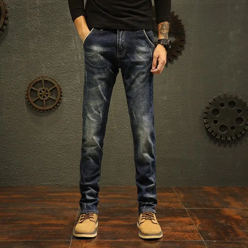

New Arrivals Men's Denim Pants Biker Ripped Skinny Trousers Denim Jeans