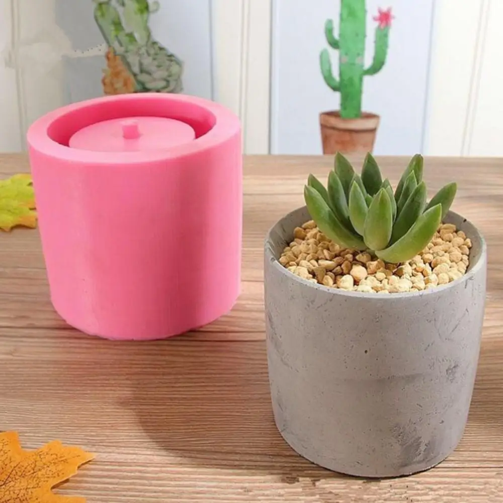 

Round Succulent Flower Plant Cement Vase Pot Handmade Clay Craft Silicone Mold moule a beton