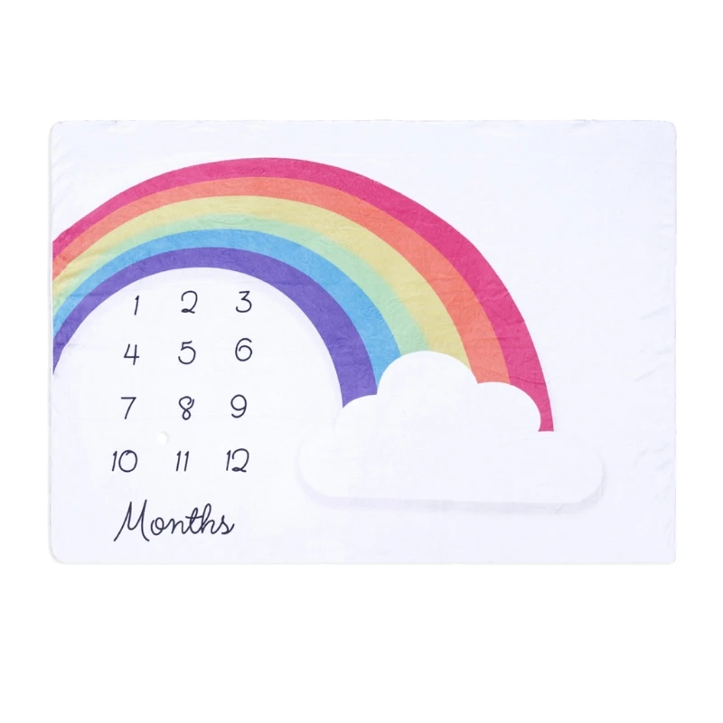 

Baby Soft Flannel Photography Monthly Photo Newborn Children Milestone Blanket U50F