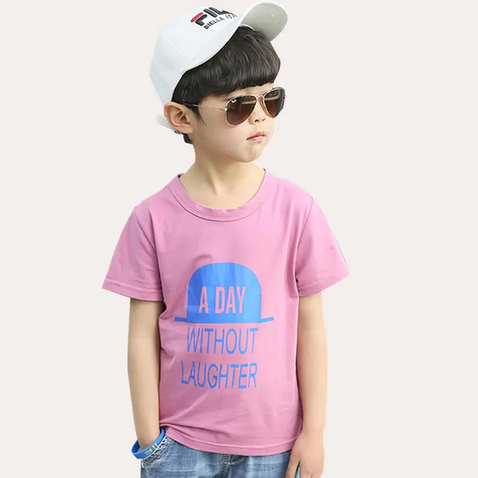 Топы для мальчиков с надписями Летняя футболка Детская в повседневном стиле