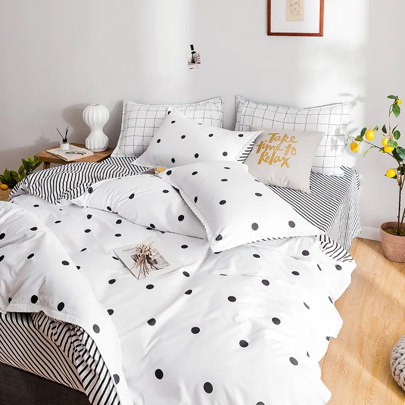 Lanlika черно белые точки Комплект постельного белья Скандинавское постельное