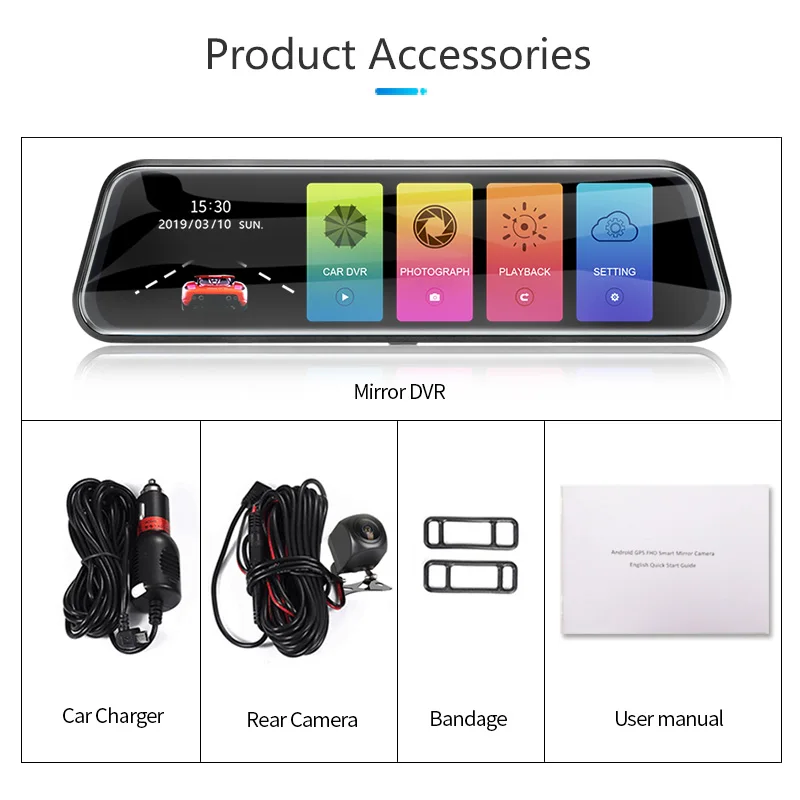 10 &quotсенсорный Видеорегистраторы для автомобилей Зеркало заднего вида потоковый