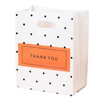 50pcslot thank you plastic shopping bags gift bag with handle christmas wedding party wrapping packages