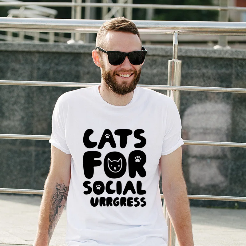 

New Coming Cats For Social Urrgress Cotton Unisex T-Shirts Casual 3D Printed Tops T Shirt Graphic Party T Shirt Gifts