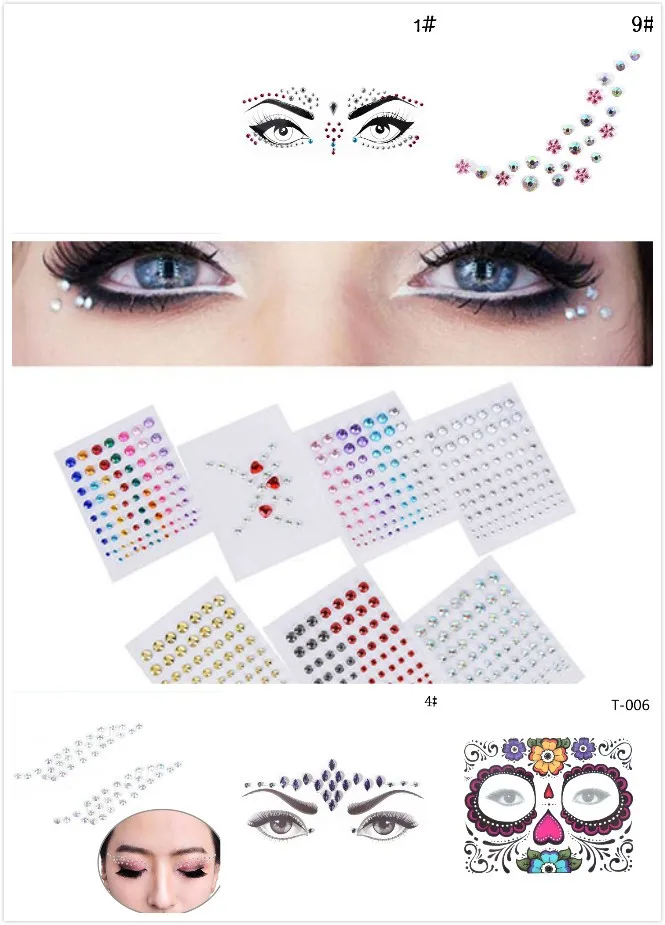 Тату в стиле muilti алмазная подводка для глаз тени век наклейка лица украшение