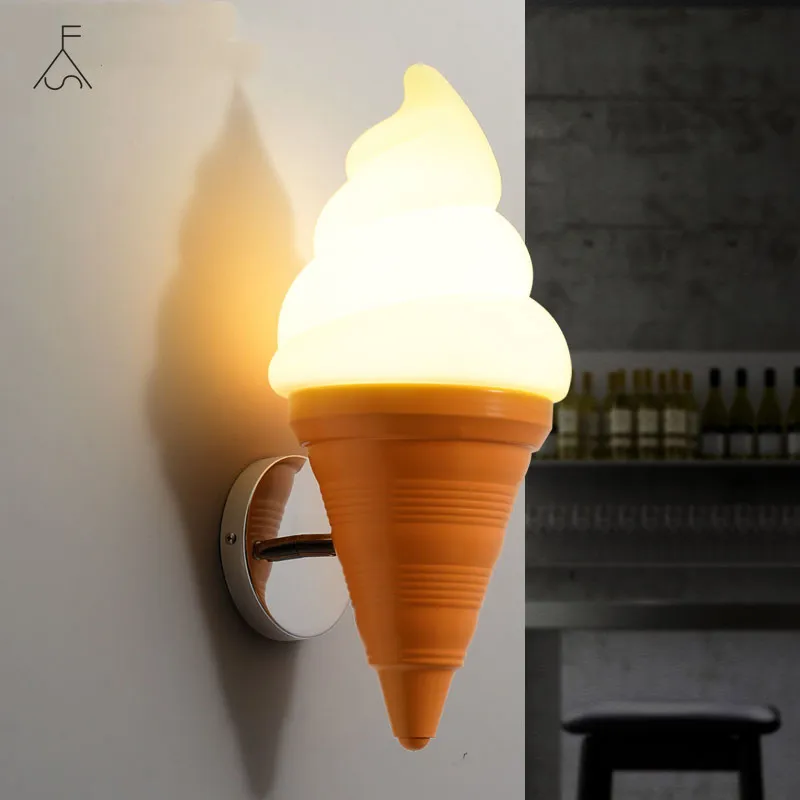 

IWHD Ice Cream Modern Wall Lamp Carton Children Room Bar LED Wall Light Sconce Fixtures Arandelas Lampara Pared Wall Lamps