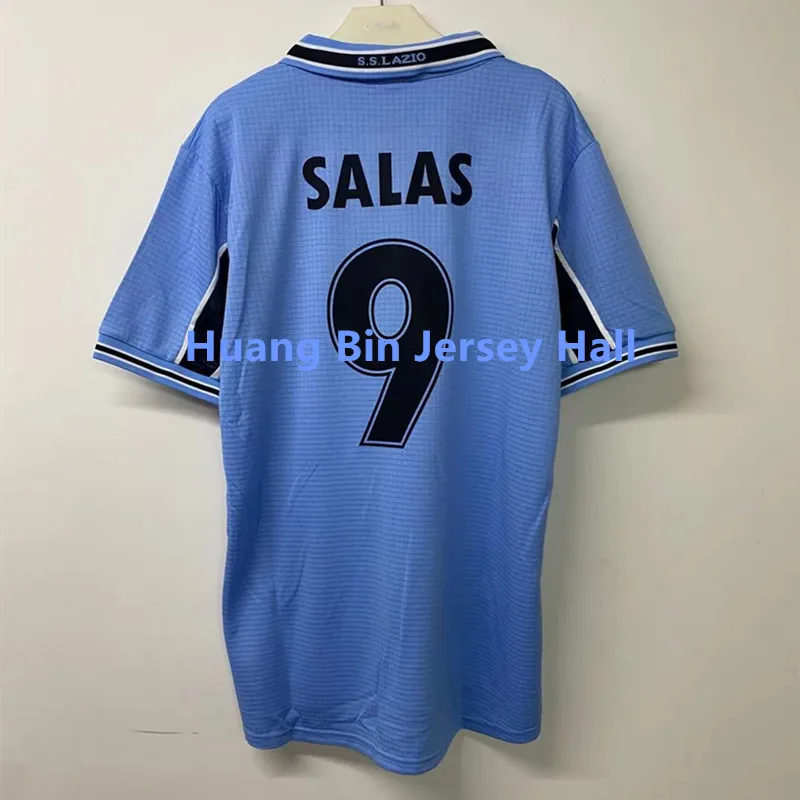 

1999 00 SALAS #9 #11 SIMEONE #14 Retro Blue Football Jersey Shirt