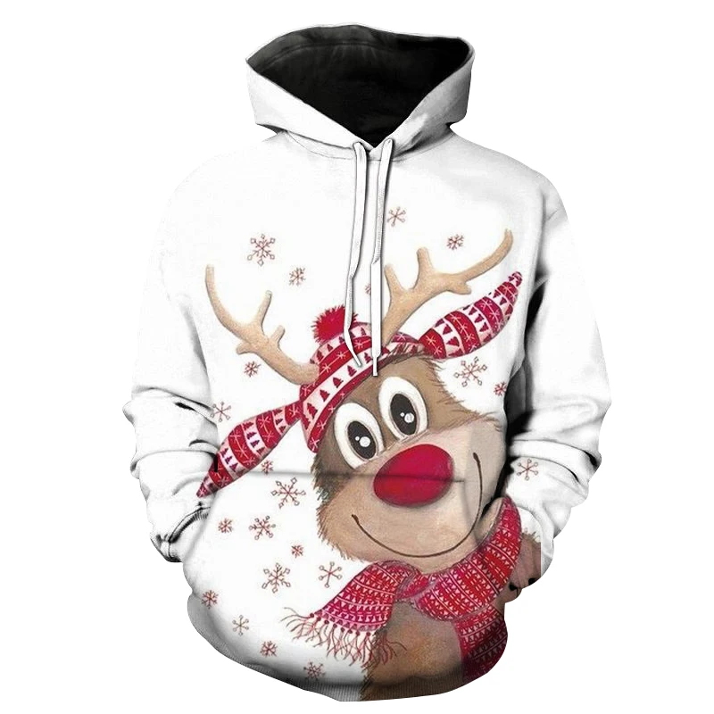 Men And Woman sweatshirts 2020 new spring winter Lovely moose Harajuku men 3D hoodie Christmas Hoodies Unisex clothing|Мужские