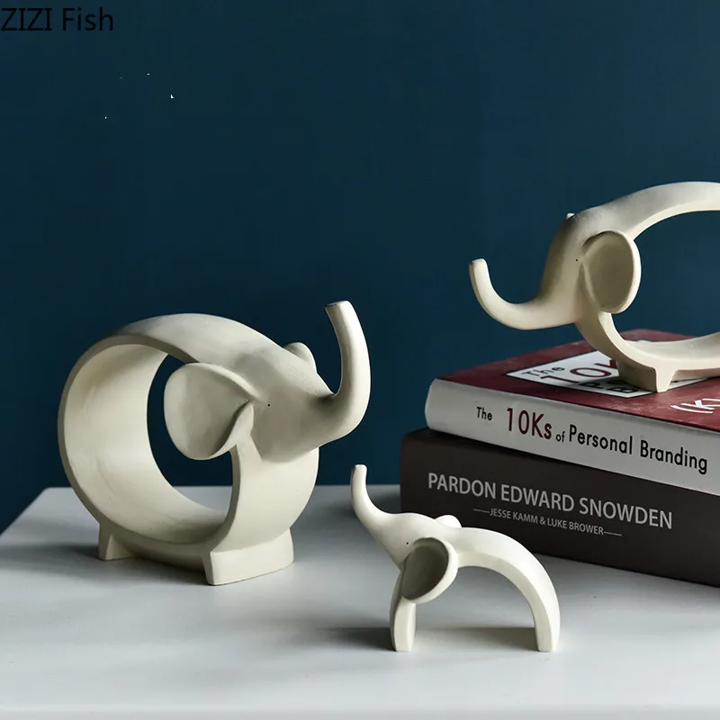Креативный керамический слон в скандинавском стиле мультяшный семейное ремесло