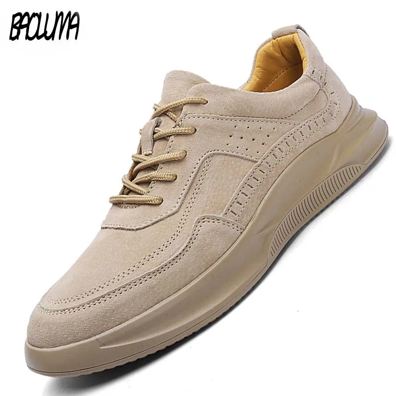 Мужские замшевые мокасины повседневная обувь лоферы плоская подошва дышащие