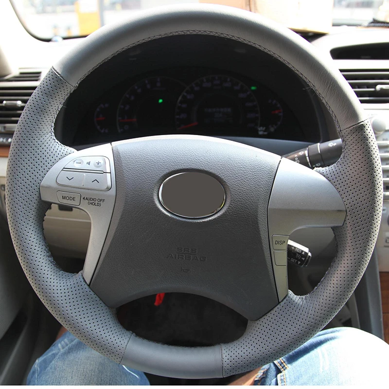 WCaRFun ручная строчка искусственная кожа черного цвета для Toyota Highlander Camry 2007-2011 |