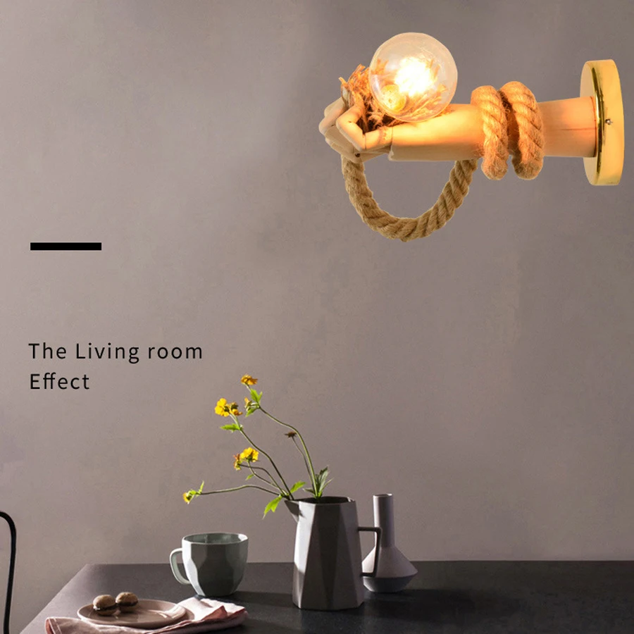 

E27 Loft Industrial Pendant Lamp for Home Art Decor Lampes Suspendues Hanglamp Wall Rope Vintage Pendant Lights Retro
