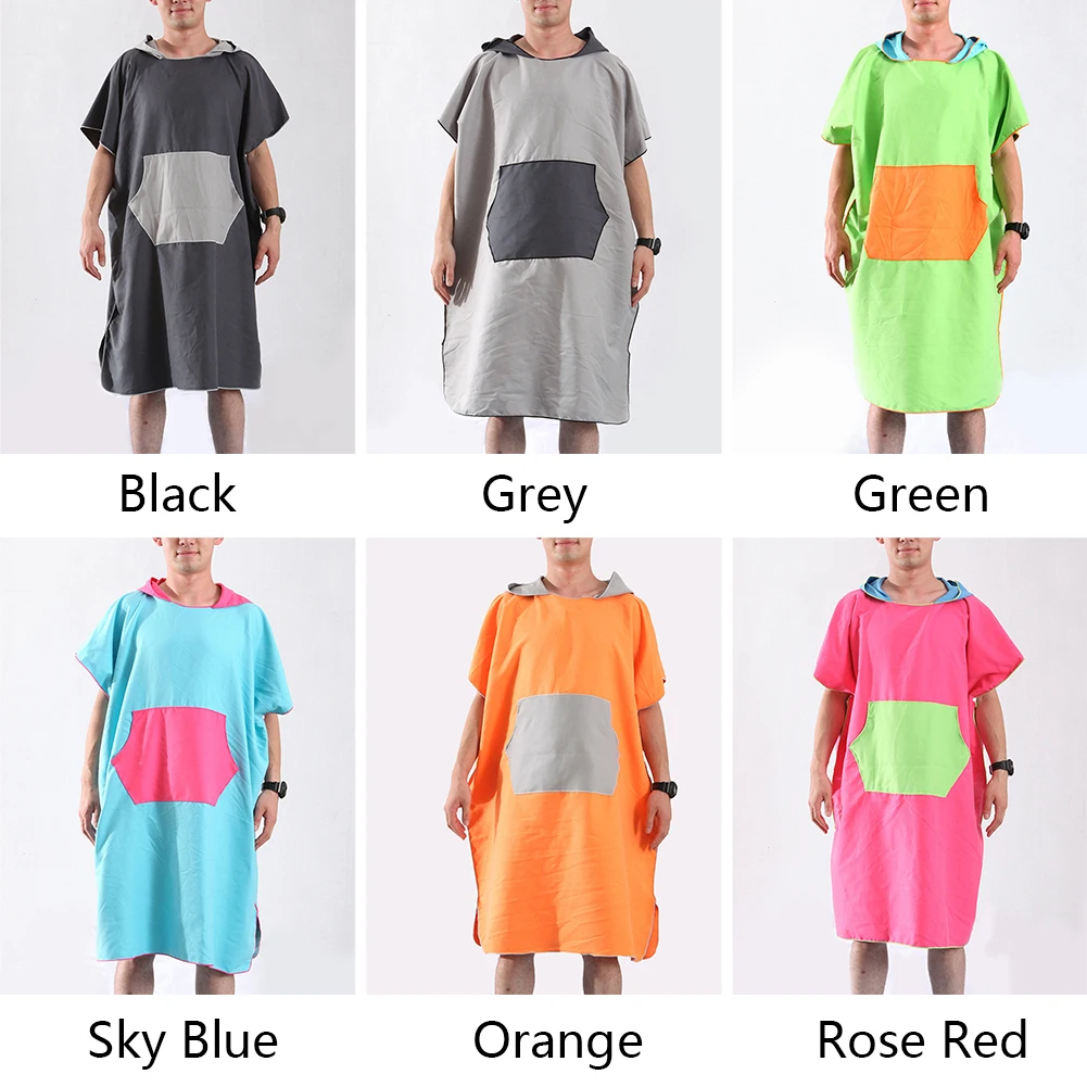 

Home Beach Outdoor Unisex Hooded Cloak Adults Swimmers Changing Microfiber Bath Towel Water Absorption Poncho Quick-dry Bathrobe