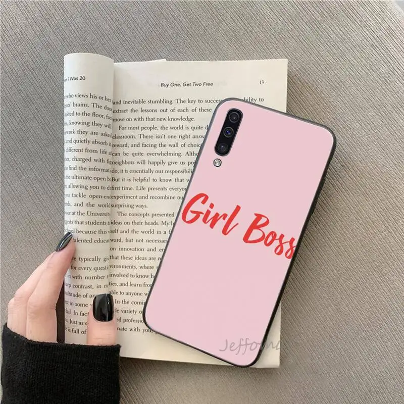 

Girl Boss Pink Women power Cartoon Novelty Phone Case For Samsung galaxy S 7 8 9 10 20 edge A 6 10 20 30 50 51 70 note 10 plus