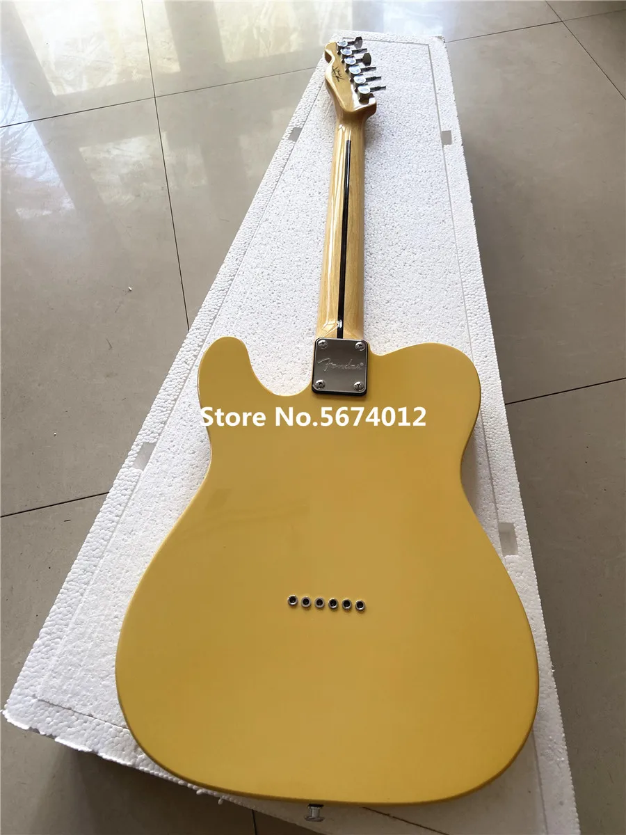 hohe qualität 6 string elektrische gitarre linde korpus klassische vintage gelb farbe zurück threading kostenlose lieferung free global
