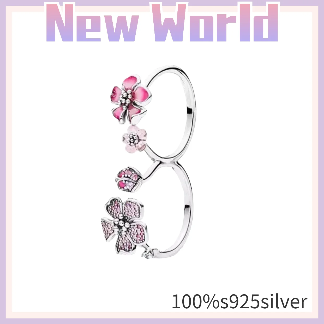 

new 100%925 Sterling Silver Charm Ring Pandora diy Crystal Ring is a custom-made, personalized gift for women on anniversaries