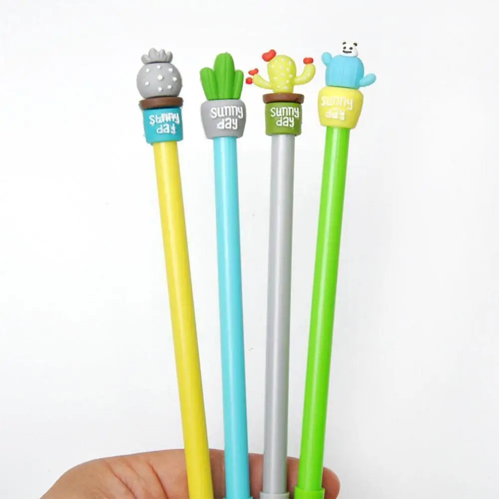 

4pcs Cute Stationery Kawaii Cactus Gel Pen School Office Signing Lovely Supply Pens Handles Sweet Pretty Q5o6