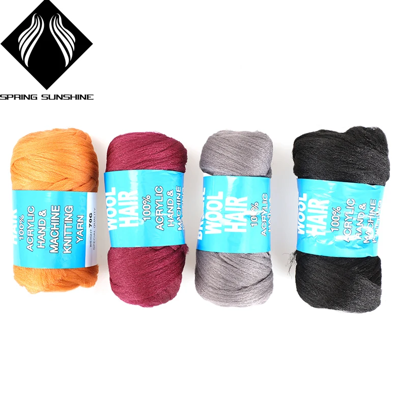 

Synthetic Brazilian 100% acrylic Wool Hair Yarn for Braiding and Senegalese Twisting High Quality Attachment Knitting 70g