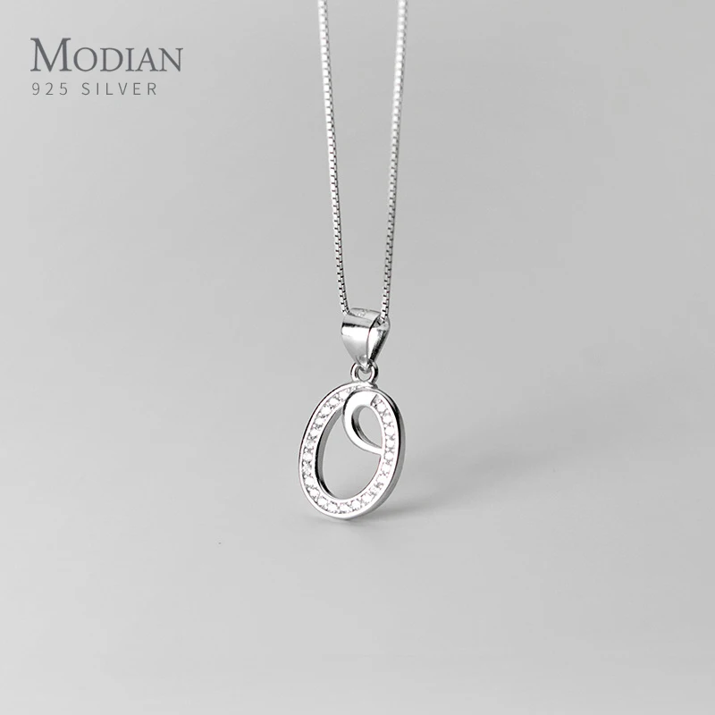 

Modian Luminous Zircon Simple Exquisite 26 English Letter 925 Sterling Silver Pendant for Women Girl Fine Jewelry No Necklace