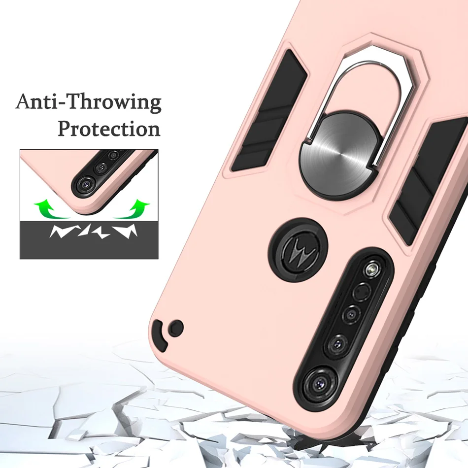 Роскошный чехол 2 в 1 для Motorola P40 Power One Marco Moto E5 G6 Play G8 Plus телефона iPhone 11 Pro Max с кольцом