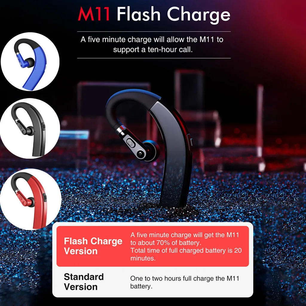 Беспроводные наушники M11 Bluetooth 4 1 стереогарнитура с подвесными наушниками