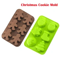 christmas silicone cookie cake biscuit mold kitchen bakeware diy desserts baking supplies mousse moulds silicone molds