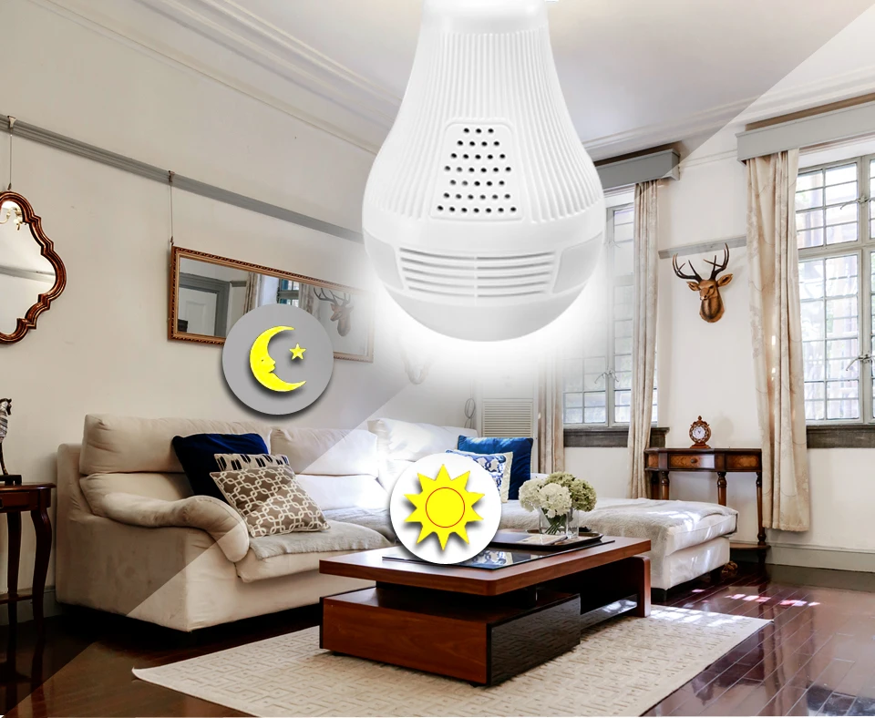WakeView 360 градусов 1,3 м 2MP 3MP Беспроводная панорамная Домашняя безопасность WiFi CCTV рыбий глаз лампа ip-камера в форме лампы двухстороннее аудио