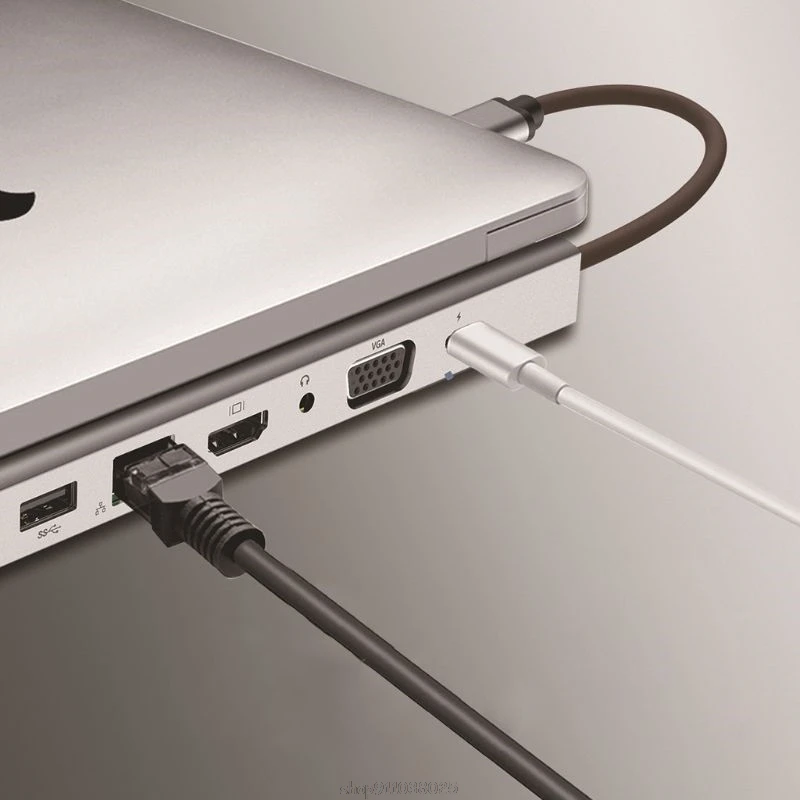 

11 in 1 USB C HUB Type C to 4K VGA 3.5mm A-udio USB-C USB3.0 RJ45 TF/SD Card Reader PD Charing Adapter for MacBook Mar17 21