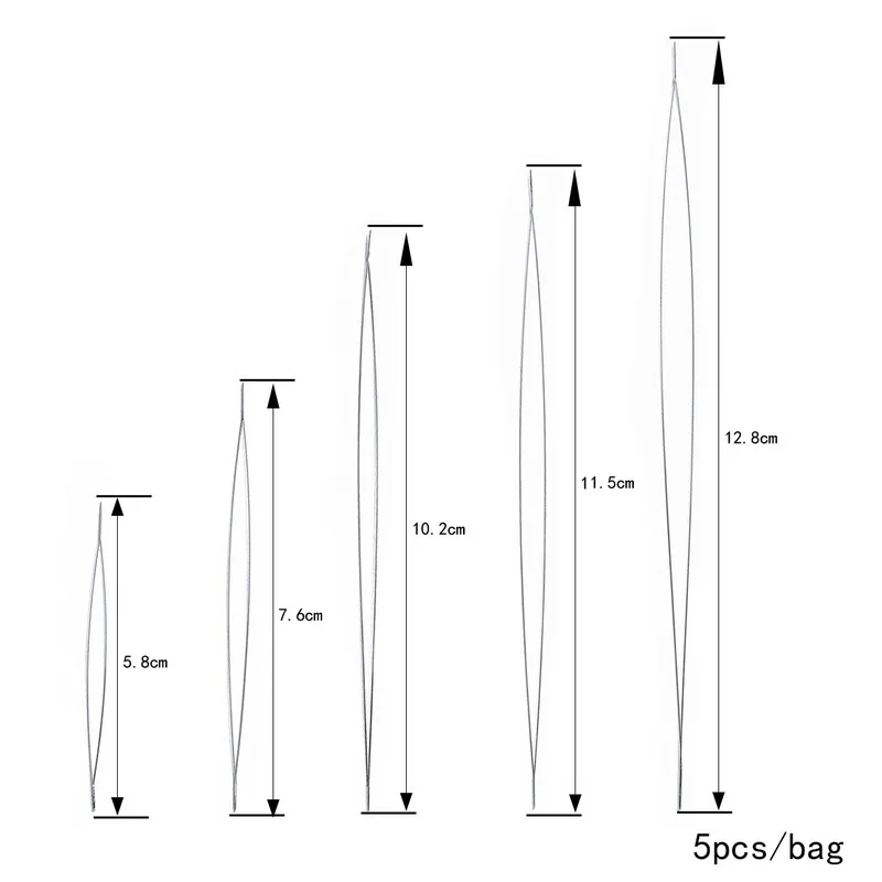 5Pcs Central Opening Curved Beading Needles Stainless Steel Tools Pins for bead Threading String Cord Easy Jewelry Sewing Making |